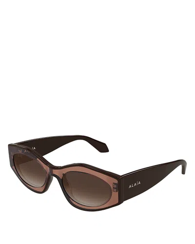 Alaïa Cat Eye Sunglasses, 55mm In Brown