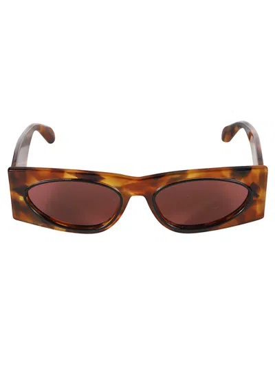 Alaïa Brown Rectangular Sunglasses In Multi