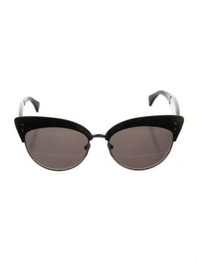 Pre-owned Alaïa Cat-eye Mirrored Sunglasses In Black