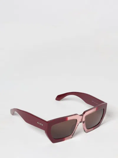 Alaïa Cat-eye Sunglasses With Bicolor Acetate Rectangular Frame In Pink