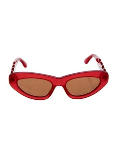 Pre-owned Alaïa Cat-eye Tinted Sunglasses In Red/yellow