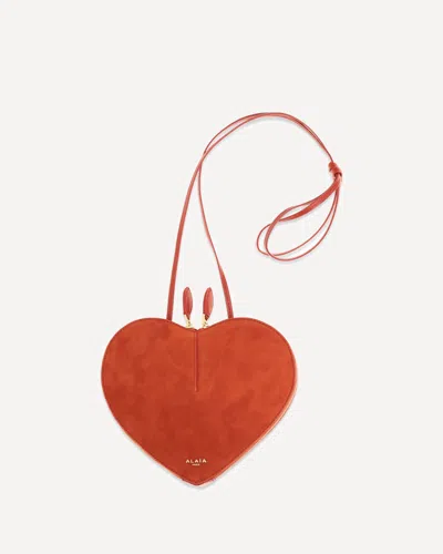 Alaïa Caur Bimaterial Shoulder Bag In Brown