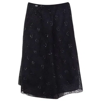 Pre-owned Alaïa Chanel Black Sequin Embroidered Tulle Skirt 40 M