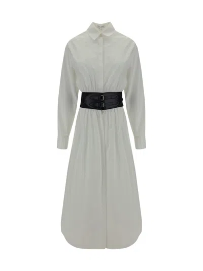 Alaïa Chemisier Dress In Blanc