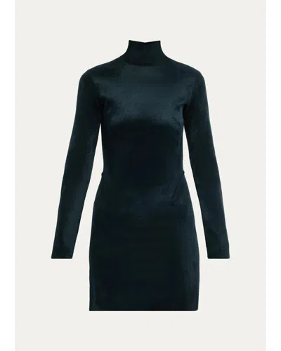 Alaïa Chenille Long-sleeve Mini Dress In Black
