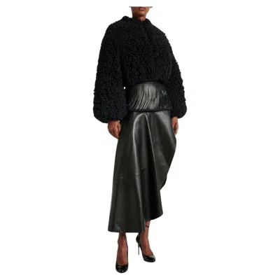 Pre-owned Alaïa Chevre Cachemire Black Cropped Fur ! Flattering Cut Size Fr 36