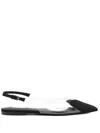 Alaïa Pointed Toe Slingback Sandals Transparent Panel In Black