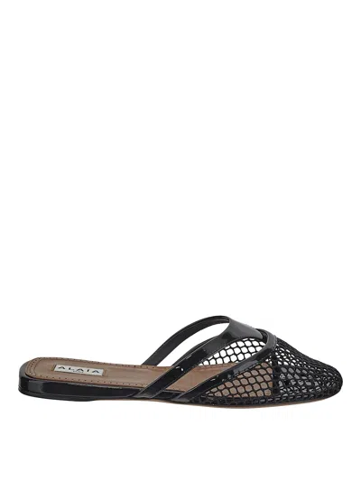 Alaïa Leather Sandals In Black