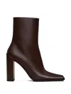 Alaïa Leather Square-toe Ankle Boots 90 In Brown