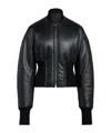 Alaïa Womens Noir Alaia Cinched Leather Bomber Jacket In Black