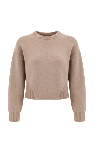 Alaïa Cinched Cashmere Knit Sweater In Neutral