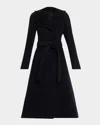 Alaïa Cinched Wool Coat In Blue