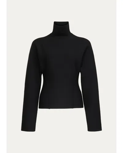 Alaïa Cinched Wool-blend Sweater In Black