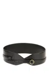 Alaïa Large Calf Leather Belt With Gold-tone Buckle In Black
