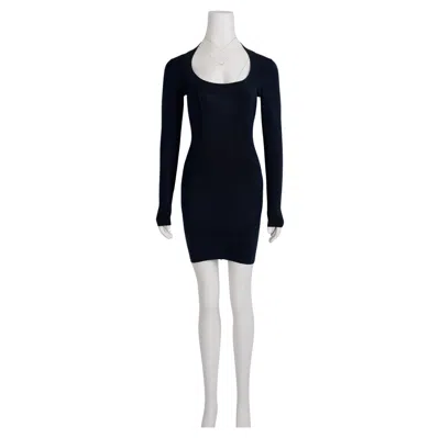 Pre-owned Alaïa Circa 1990s Navy Blue Rayon Bodycon Dress