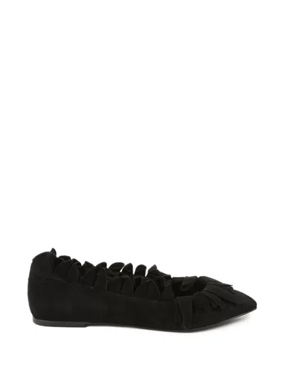 Pre-owned Alaïa Circa 2020s Petal-detail Ballet Flats In Black