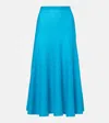 Alaïa Circle Mohair And Wool-blend Midi Skirt In Blue