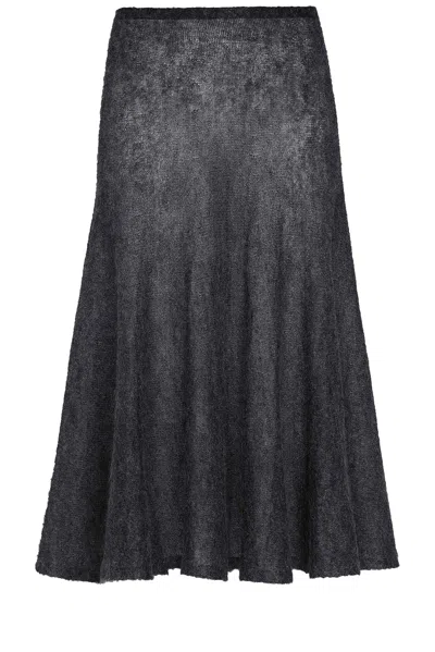 Alaïa Alaia Gonna Gray Midi In Mohair Women In Black