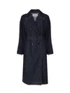 Alaïa Denim Belted Trench Coat In Bleu Denim