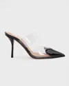 Alaïa Clear Cap-toe Mule Pumps In Black