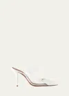 Alaïa Patent Leather Le Couer Mules 90 In Blanc Optique
