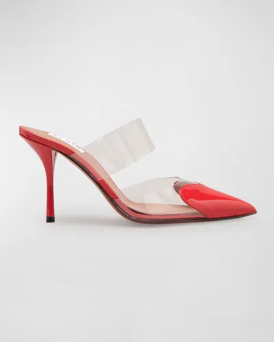 ALAÏA CLEAR CAP-TOE MULE PUMPS