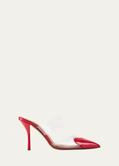 ALAÏA COEUR CLEAR CAP-TOE MULE PUMPS