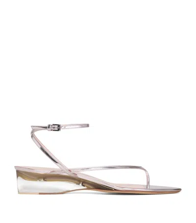 Alaïa Clear Tongs Wedge Heels 30 In Pink