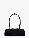 Alaïa Alaia Women Charcoal Suede Medium Le Teckel Shoulder Bag In Black