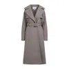 Alaïa Trench Coact Double Diagonal Women In Gray