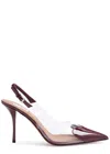 Alaïa Le Caur 90 Leather And Pu Slingback Pumps In Burgundy