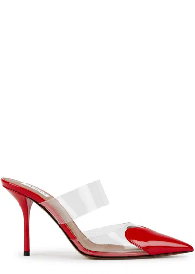 Alaïa Coeur 90 Patent Leather Mules In Red