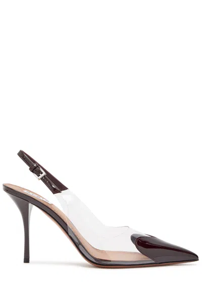 Alaïa Coeur 90 Patent Leather Slingback Pumps In Purple