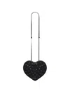 Alaïa Le Coeur Crystal-embellished Suede Cross-body Bag In Black