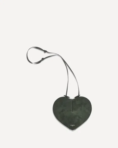 Alaïa Coeur Bimaterial Shoulder Bag In Black