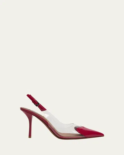 Alaïa Coeur Clear Cap-toe Mule Pumps In Pink