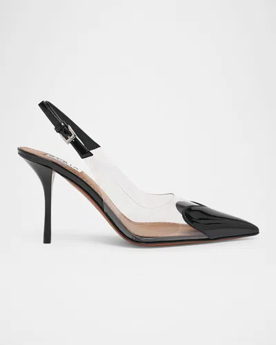 ALAÏA COEUR CLEAR PATENT HEART-TOE SLINGBACK PUMPS