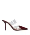 Alaïa Le Cåur Patent Leather Mules In Burgundy