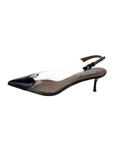 Pre-owned Alaïa Coeur Patent Leather Slingback Pumps In Multi