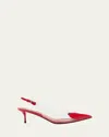 Alaïa Coeur Plexi Heart-toe Slingback Pumps In Red