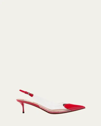 Alaïa Coeur Plexi Heart-toe Slingback Pumps In Red
