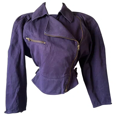 Pre-owned Alaïa Collection Jacket  Vintage "motorcycle" In Purple Cotton - Show Summer 1986