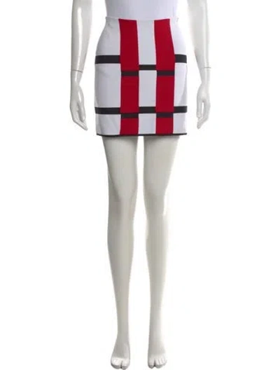 Pre-owned Alaïa Colorblock Pattern Mini Skirt In Multi
