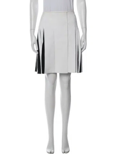 Pre-owned Alaïa Colorblock Pattern Mini Skirt In White