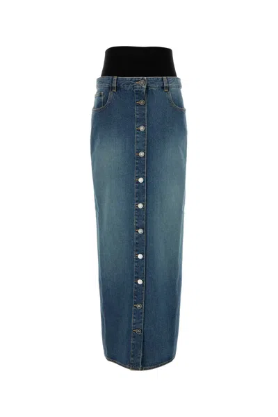 Alaïa Alaia Denim Skirt In Blue