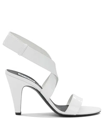 Alaïa Woman Sandals White Size 6 Leather In Metallic