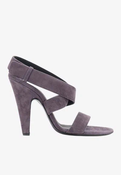 Alaïa Cone 110 Suede Sandals In Purple