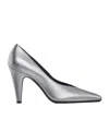 Alaïa Cone Pumps In Laminated Leather In Silver