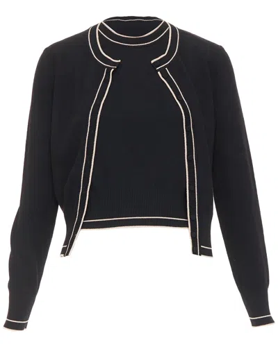 Pre-owned Alaïa Contrast Cardigan Top Set, Size Int M (authentic Pre-loved)