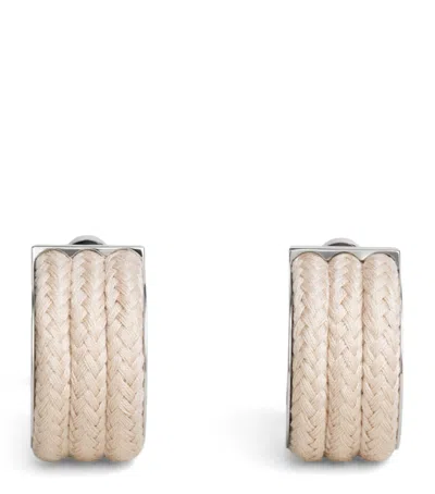 Alaïa Corded Hoop Earrings In Brown